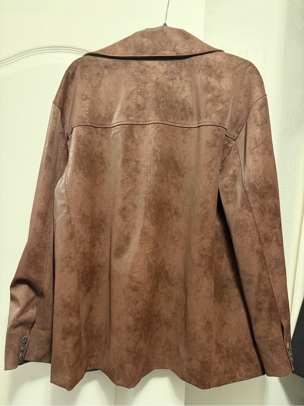 Brown Faux Suede Button-Front Jacket - Picture 7 of 7